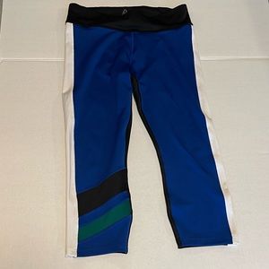 Reebok WOMENS cropped leggings medium black blue green white